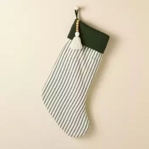 Hearth and Hand Simply Sage Striped Stocking - Picture 1 of 4